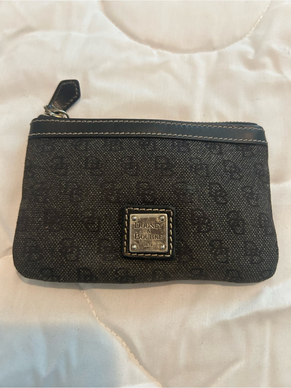 Dooney & Bourke Black Signature Coin Pouch
